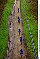 Verkenning parcours Parijs - Roubaix<br />9 april 2004<br />Foto: Tim de Waele - ISO SPORT <br /><br />FORET D'ARENBERG